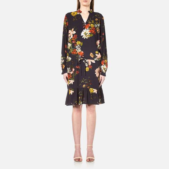 Anthropologie Dresses & Skirts - Gestuz Anthropologie Dress Cally Floral NWT Black Long Sleeve 10 Vneck Boho Prep